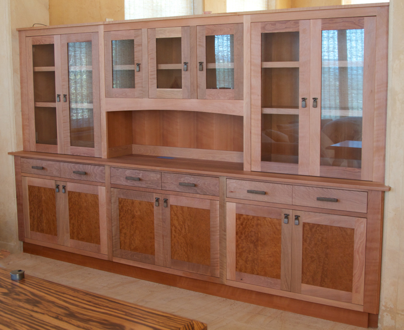 Custom built in side board hutch