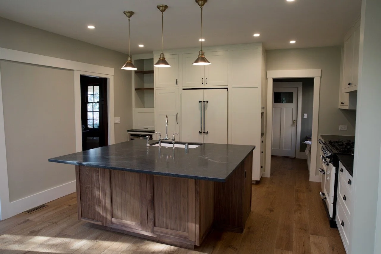 Custom Walnut and Painted Kitchen