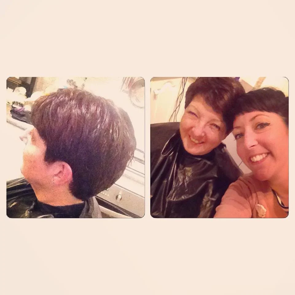 In a turn of events that I've been waiting for... my Mum FINALLY let me cut her hair. Proudly my most difficult client, ever! ;) xx