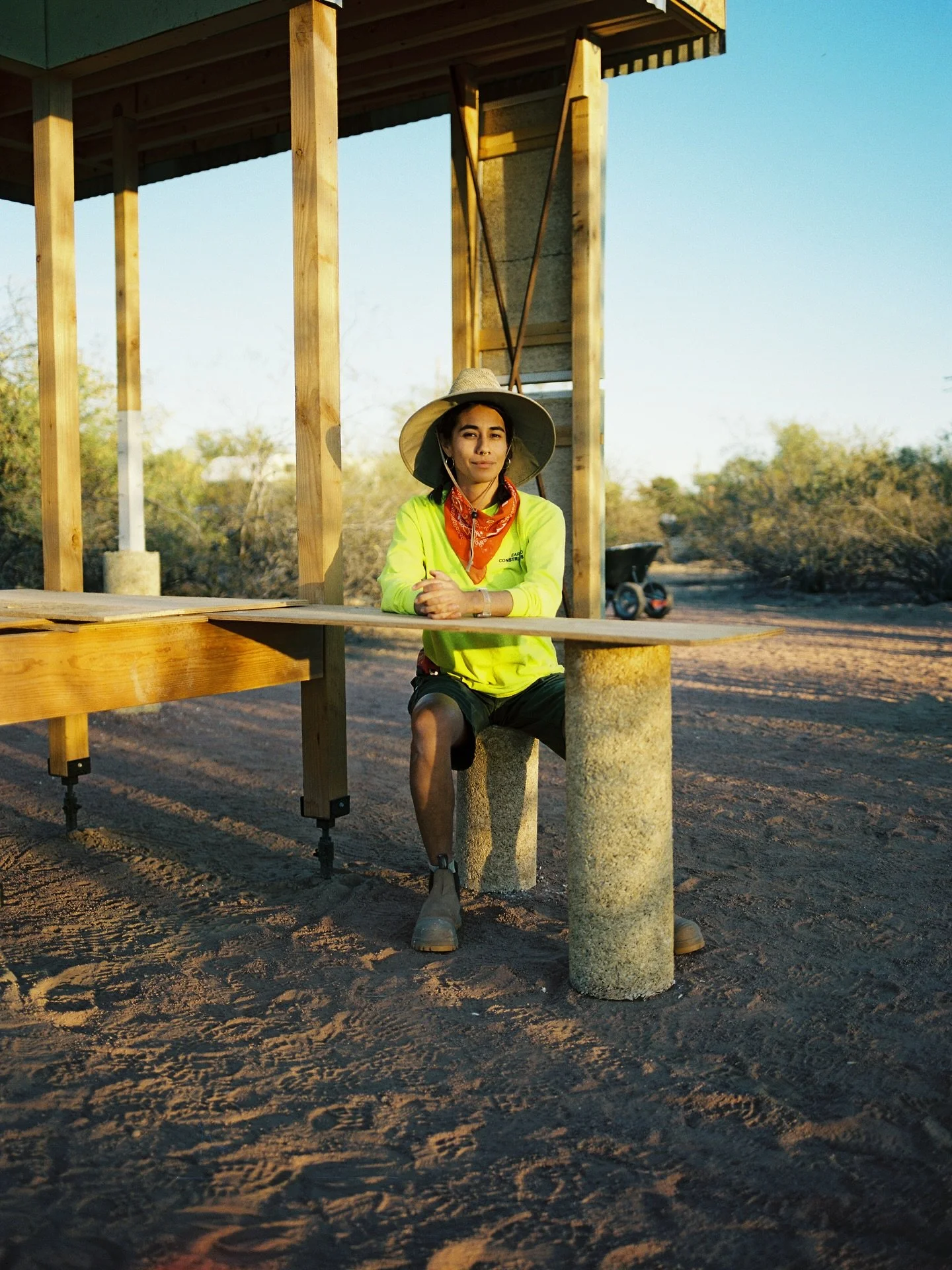 Throwback to hotter desert days, less sleep, and wheelbarrows of hempcrete. 
I learned so much building Earthseed and so grateful to see the space activated by the next cohort of @tsoarch students.
Still finding more gems captured by @illogicaltrut