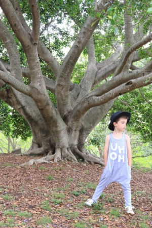 Jack is wearing Kid + Kind playsuit from MiniMacko