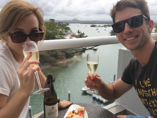 Hubby and I were treated to champagne and a cheese platter upon arrival, the perfect start to our mini vacation!