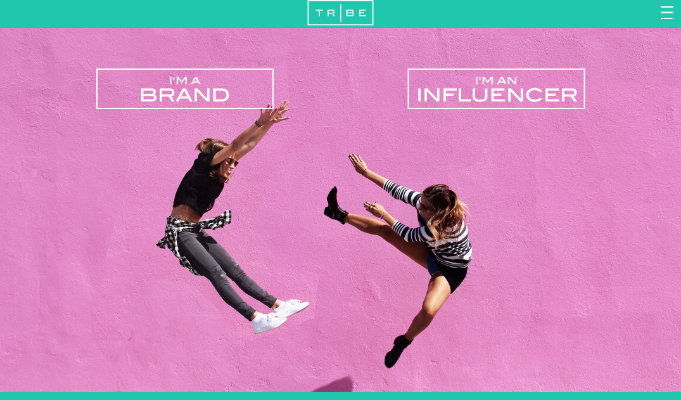 The website is simple to navigate through, first by clicking if you are a brand, or an influencer!