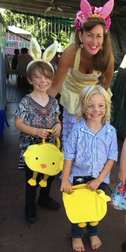 Cynthia and the boys at one of her beautiful Easter get-togethers.