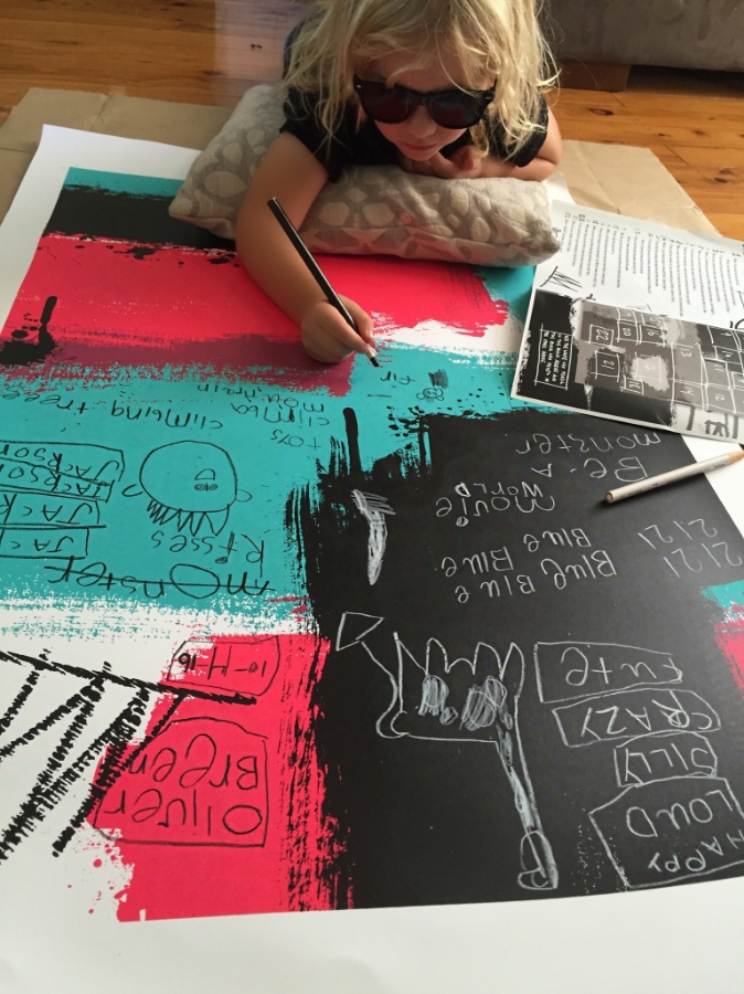 Ollie working hard on his Little Abstract