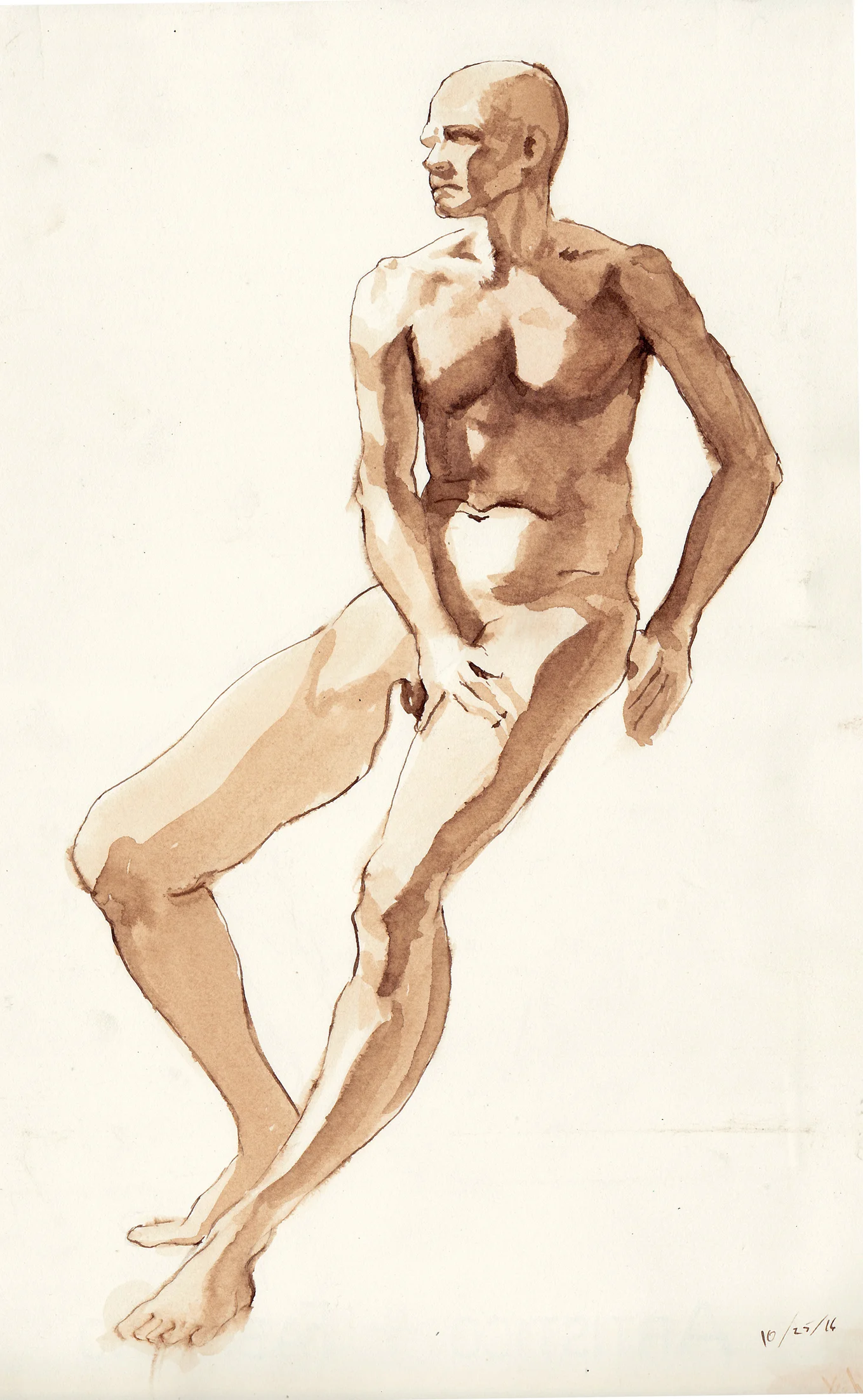 leaning male nude