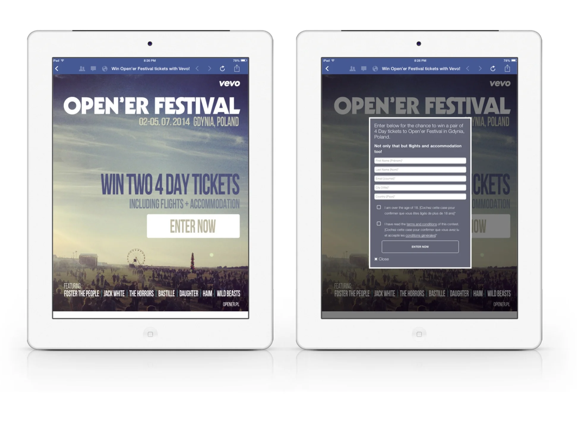 VEVO Open'er Festival Sweepstakes