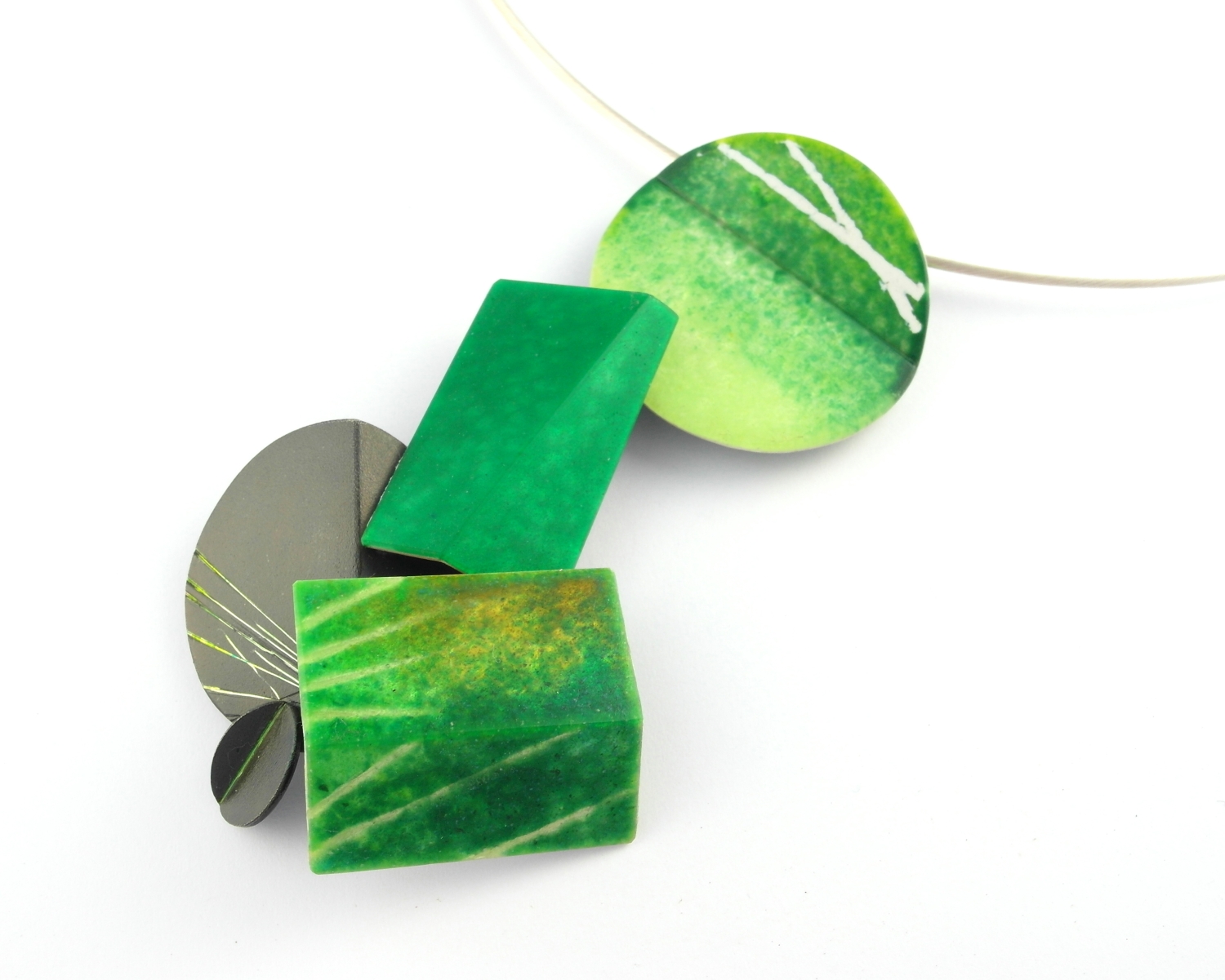  D833 Pendant by Dore Stockhausen 2012 - 925 &amp; fine silver, enamel. (Private collection) 
