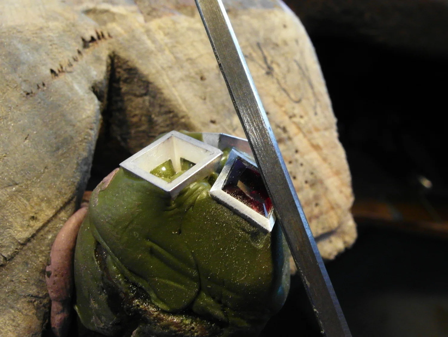  ... now I love to use fine wet and dry paper glued (contact adhesive) and trimmed to an old barrette file for the final cleaning up . Start with 400 or 600 grit and finish with 800 or finer if you like. Be careful not to paper the stone of course! 