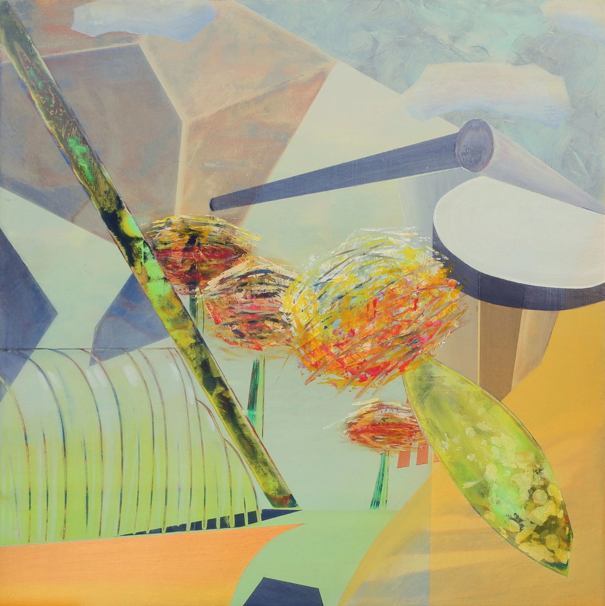 passing though #5, acrylic on canvas on composite panel, 41 x 41cm, 2025