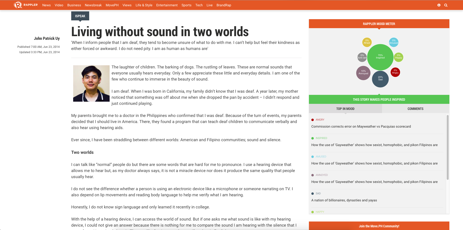 Living Without Sound in Two Worlds