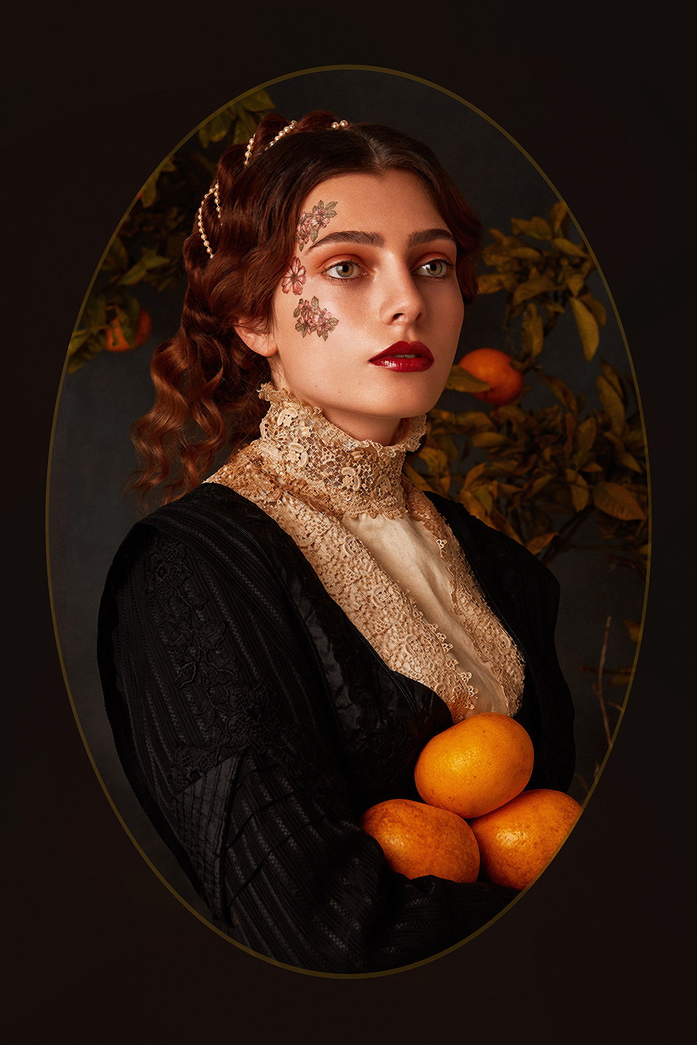  Paying homage to the famous artist Botticelli, here I dissected the artists’ painting Primavera and took inspiration from 'Flora' - a deity he portrayed within it. My Art Meets Fashion Series project focuses on creating portraits with a painterly style to them encompassing empowerment of the model and showcasing to a great extent with vigorous hair styles, feminine details, luxurious fabrics and stunning makeup. Paying homage to the aristocratic portraiture of the 16-18th century paintings. 