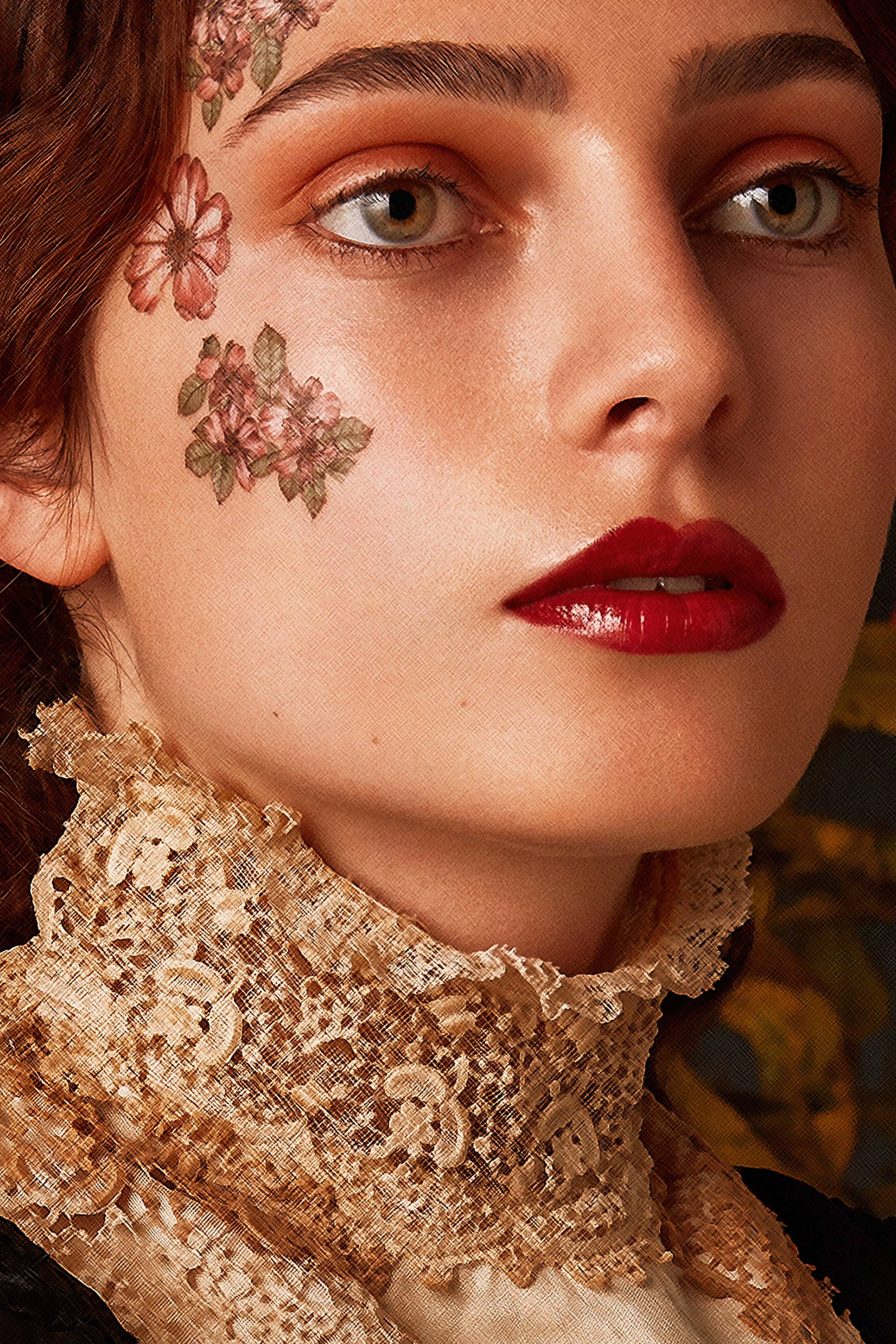  Paying homage to the famous artist Botticelli, here I dissected the artists’ painting Primavera and took inspiration from 'Flora' - a deity he portrayed within it. My Art Meets Fashion Series project focuses on creating portraits with a painterly style to them encompassing empowerment of the model and showcasing to a great extent with vigorous hair styles, feminine details, luxurious fabrics and stunning makeup. Paying homage to the aristocratic portraiture of the 16-18th century paintings. 