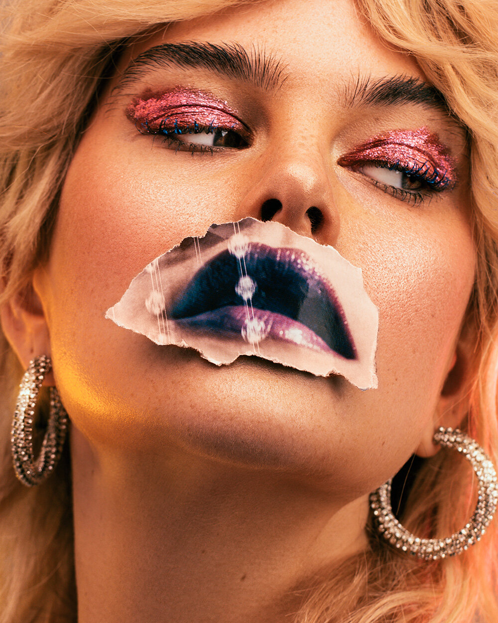  Magazine cut out beauty shot of model 