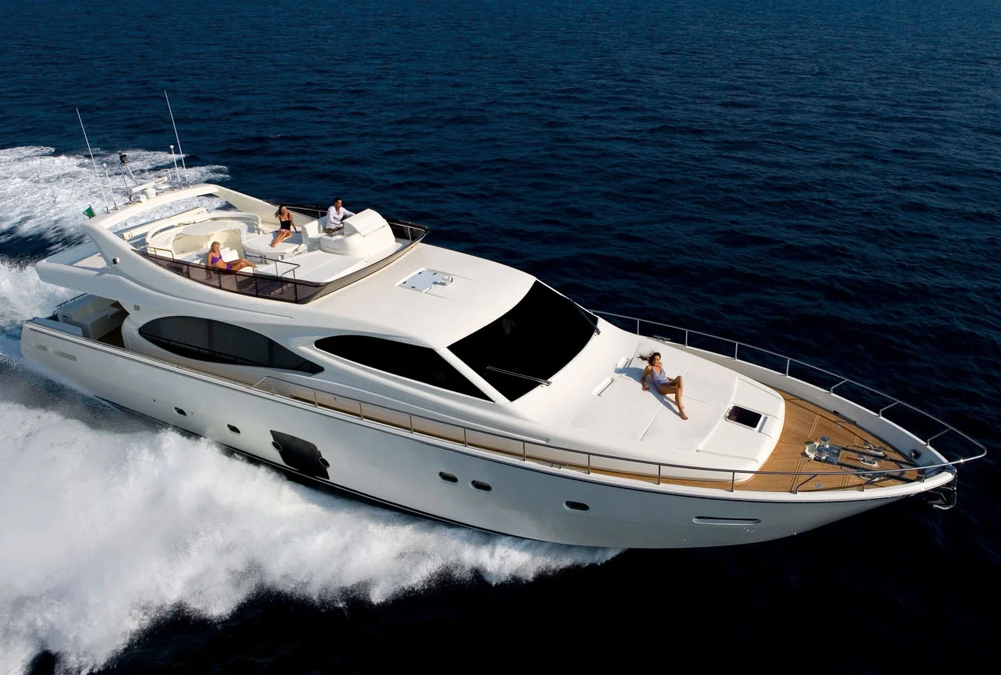 Rent a Ferrretti yacht for maximum space and comfort