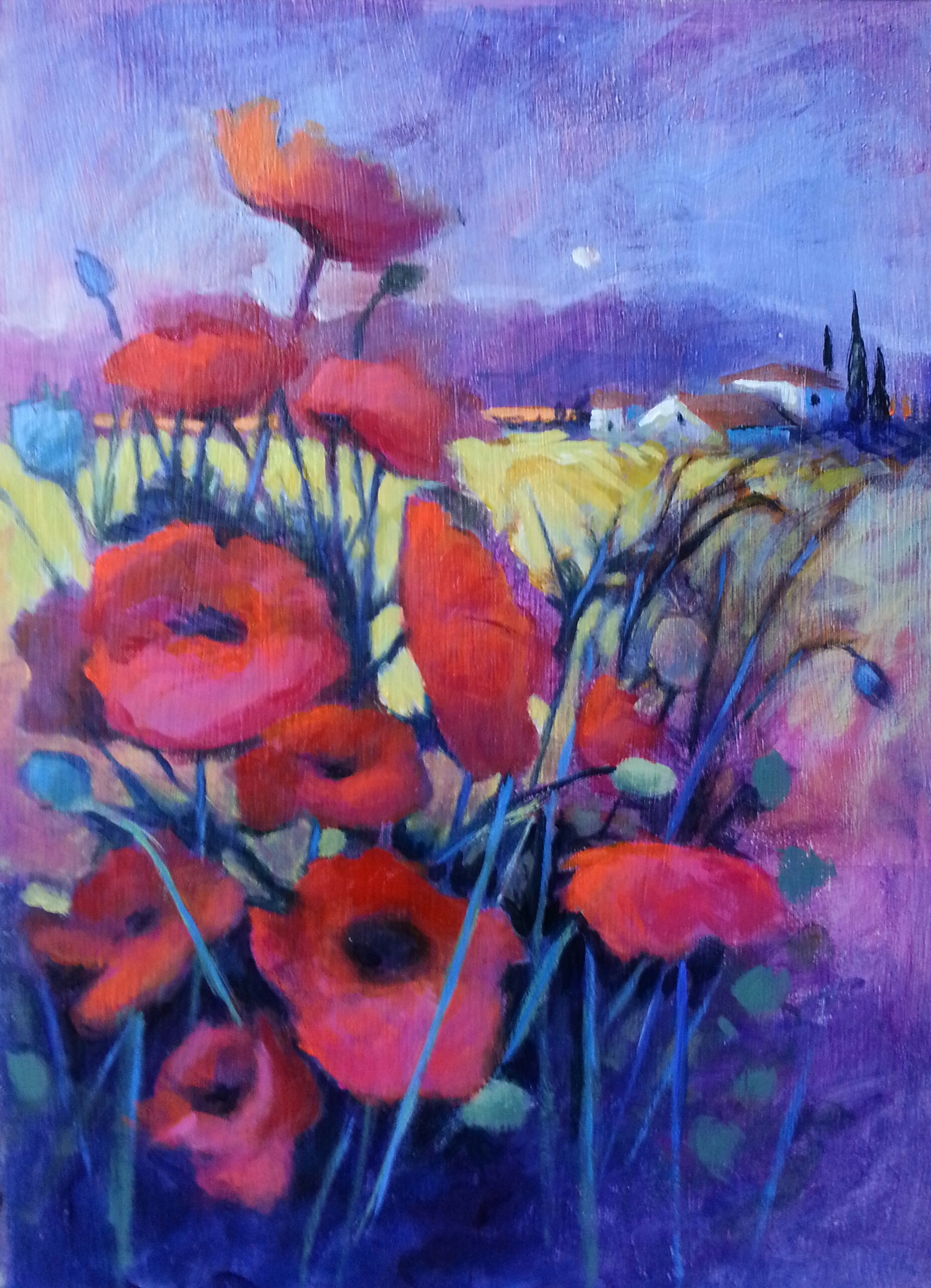 POPPIES IN A TUSCAN DUSK 