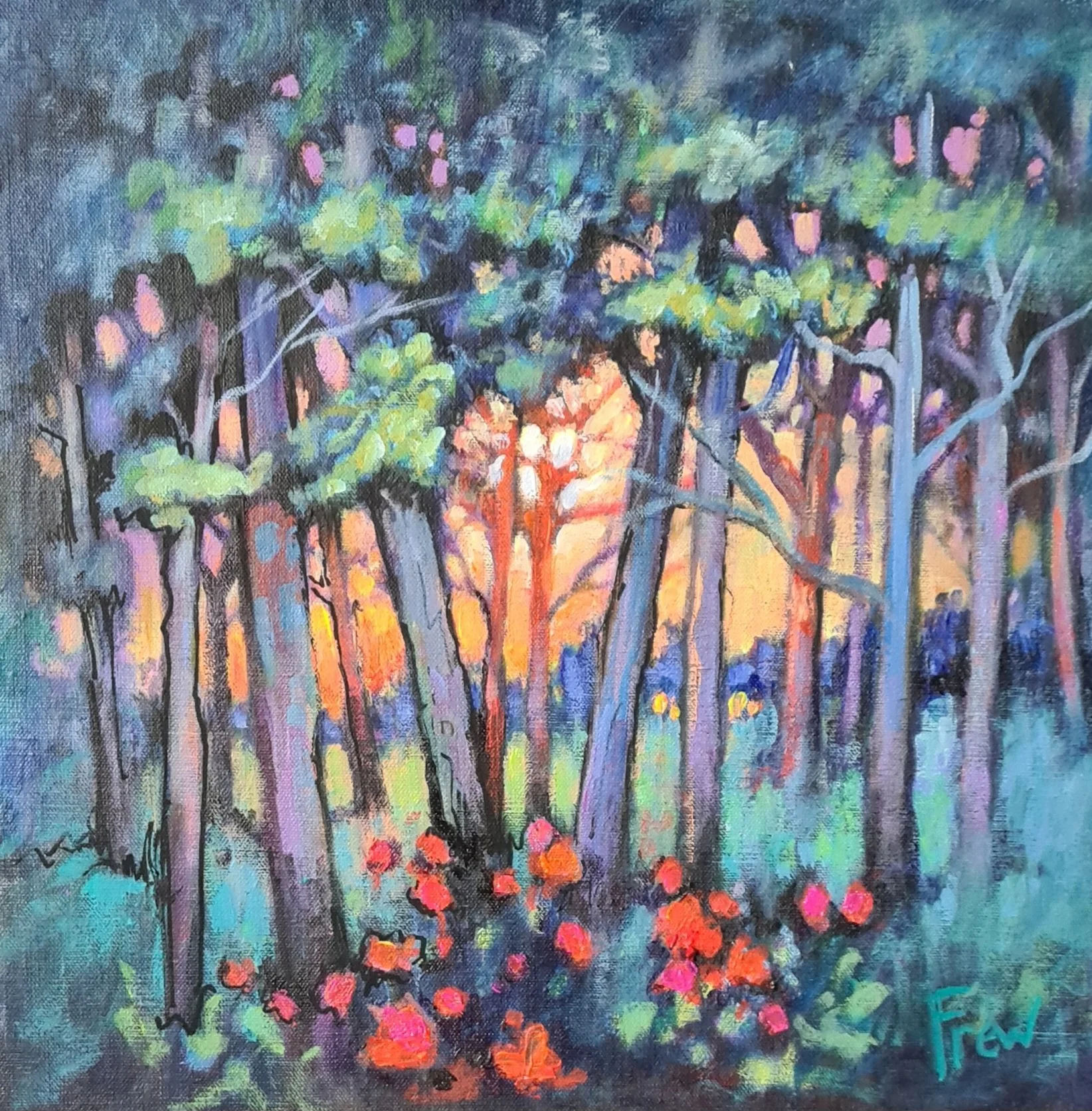 MOONLIGHT THROUGH THE TREES