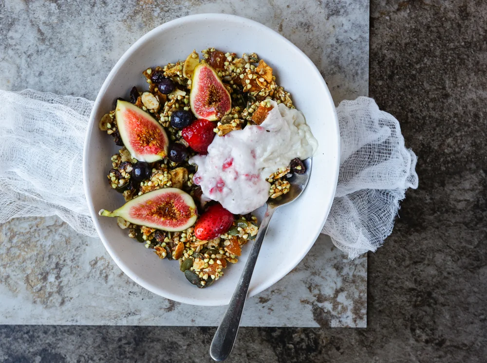 Raw Buckwheat Granola + Coconut Yogurt