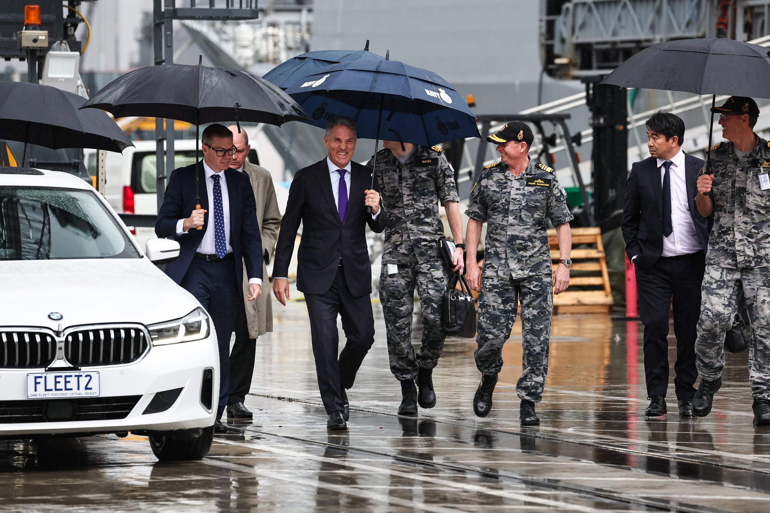 Minister for Defence Richard Marles at the Navy Base Sydney