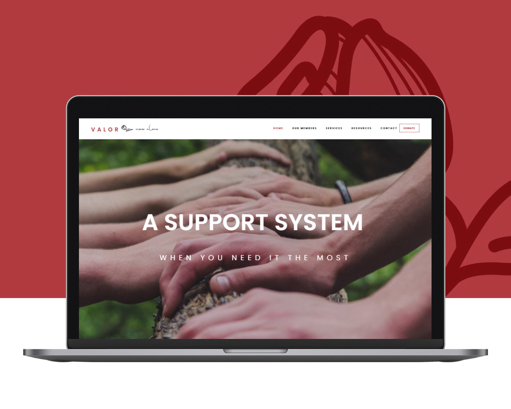 Valor website Mock up
