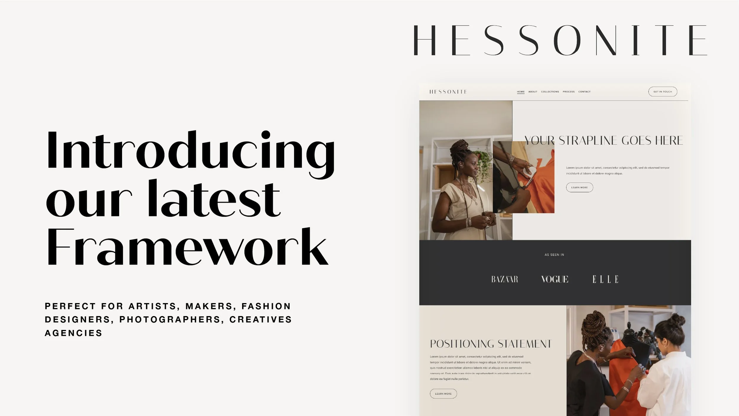 Hessonite new framework squarespace template announcement