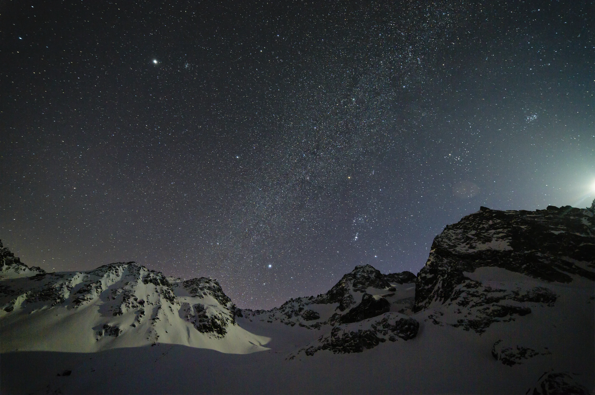 Moonlight over Vorarlberg Backcountry