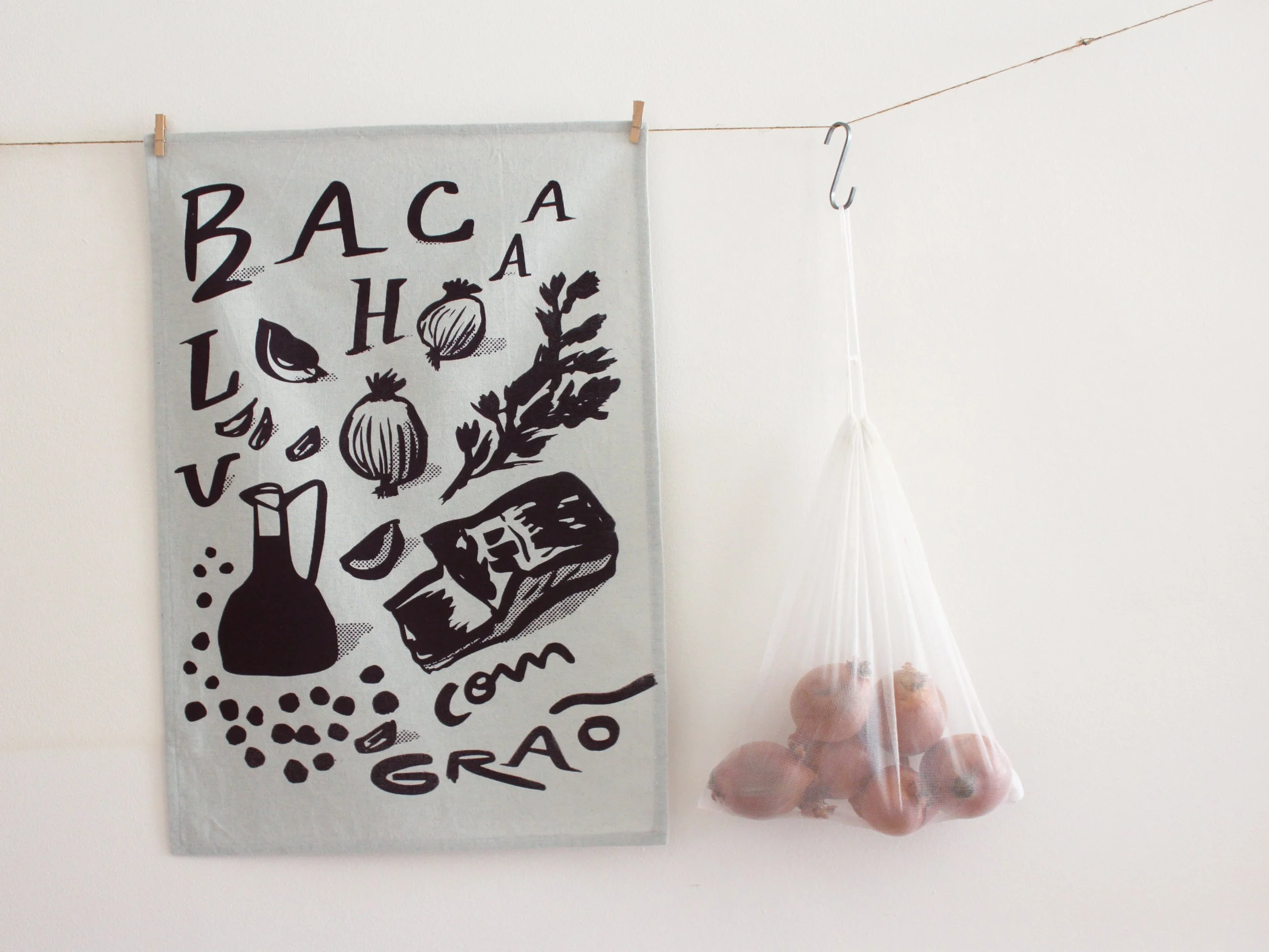 Tea Towel / Pano de Cozinha - Bacalhau com grão