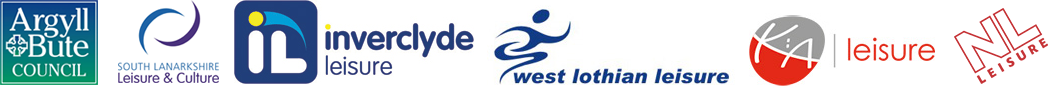 Banner containing logos of previous clients in the swimming pool and leisure industry