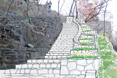Plans for the restoration of Reverchon Park in Dallas. Photo Courtesy of MESA