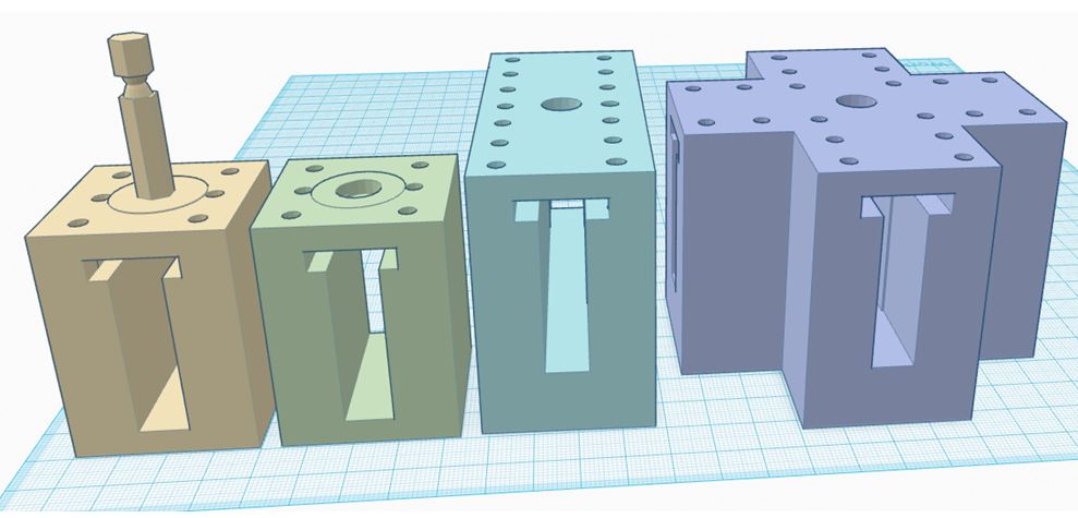 Early GLB designs were similar to the designs available on the internet, but included a custom attachment point for a metal hex shank.