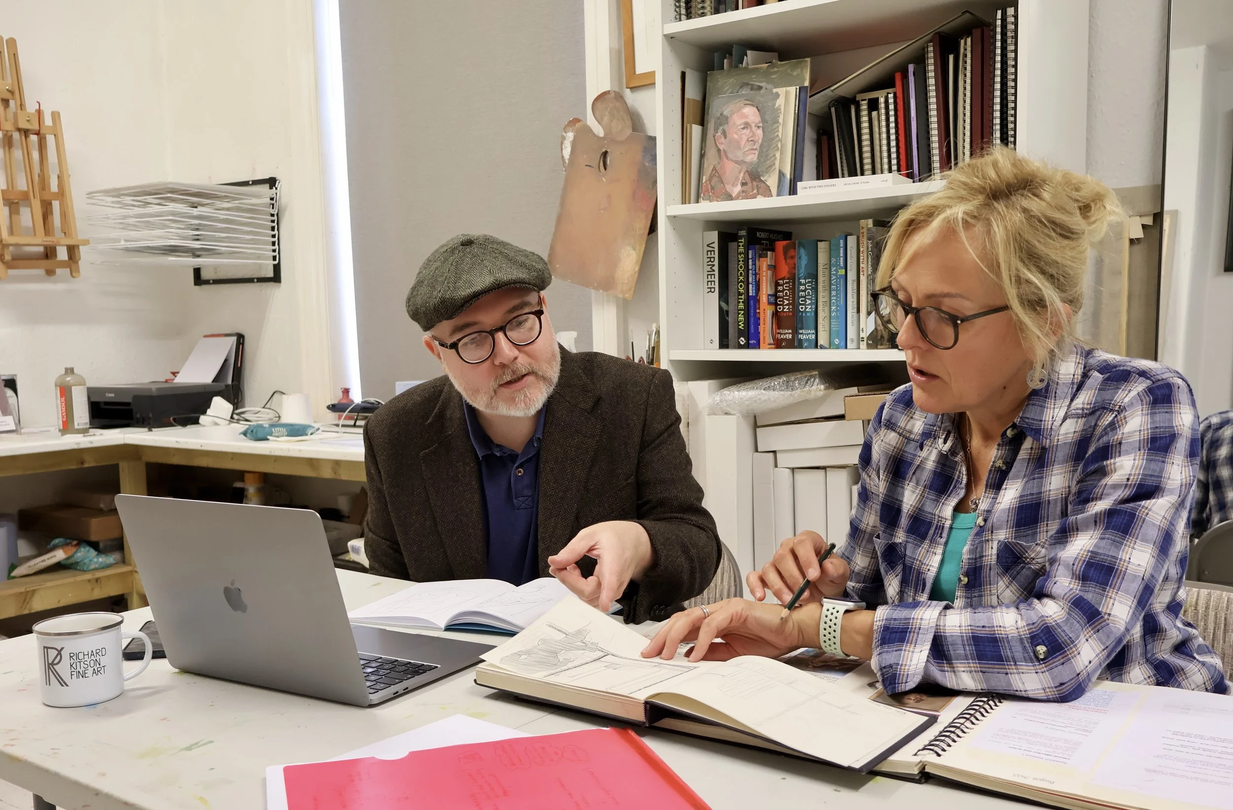 Barnsley artist Richard Kitson mentoring Claire Paterson in his studio