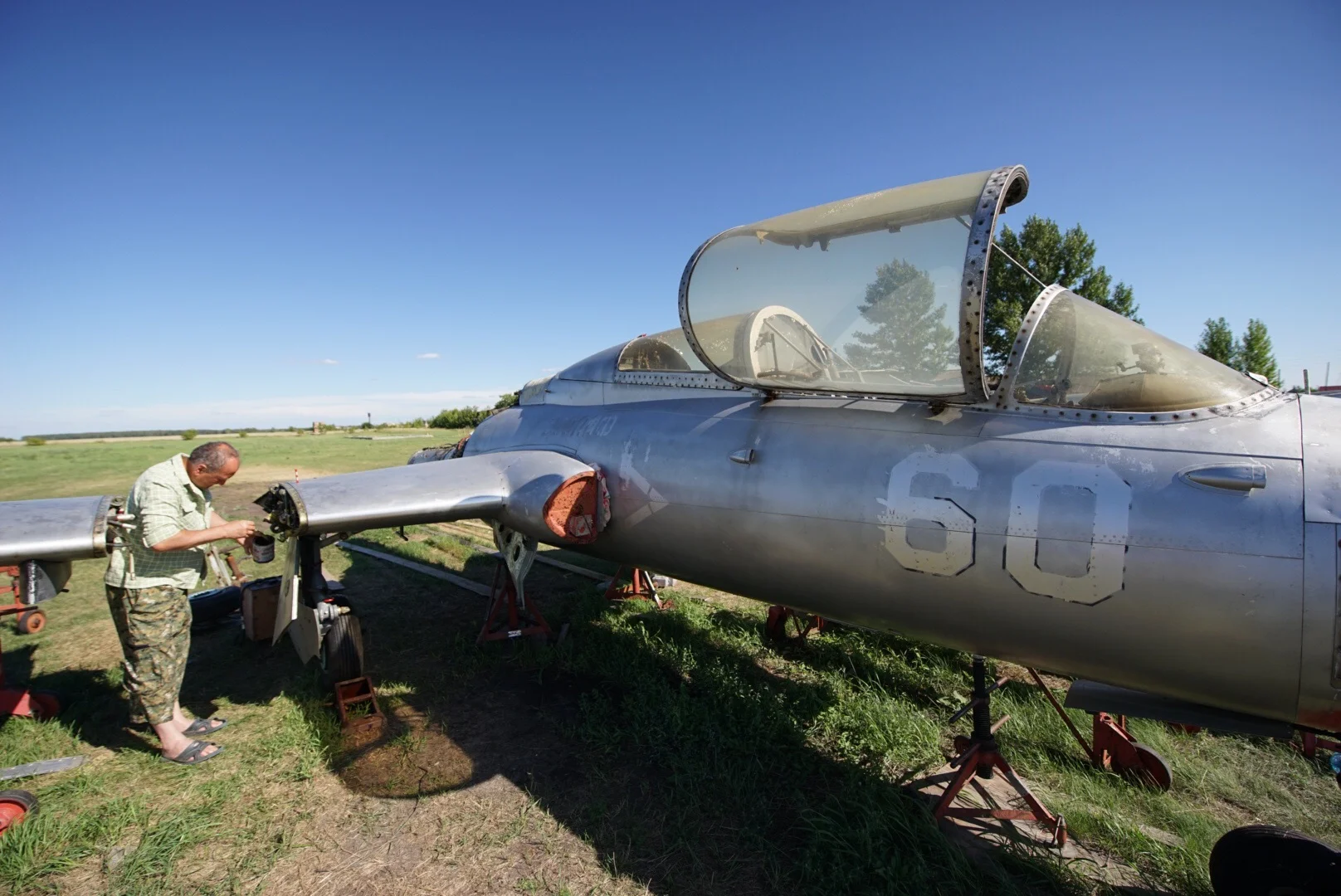 L29 sendo tecuperado por um experiente piloto de L29