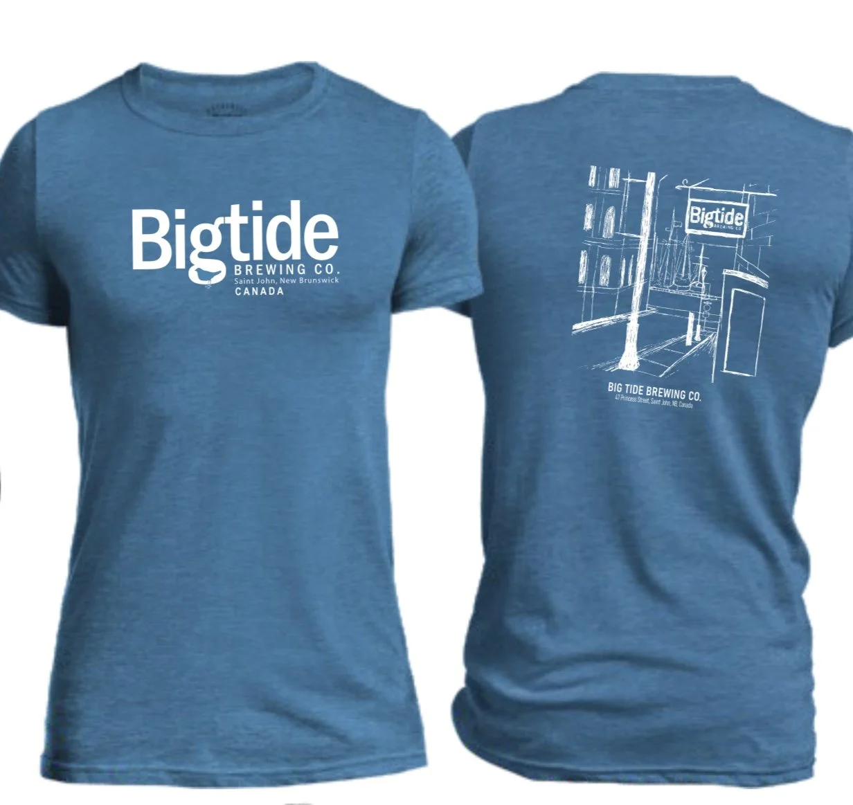 Classic Crew Neck Street Scene Sketch T-Shirt _ Short Sleeve