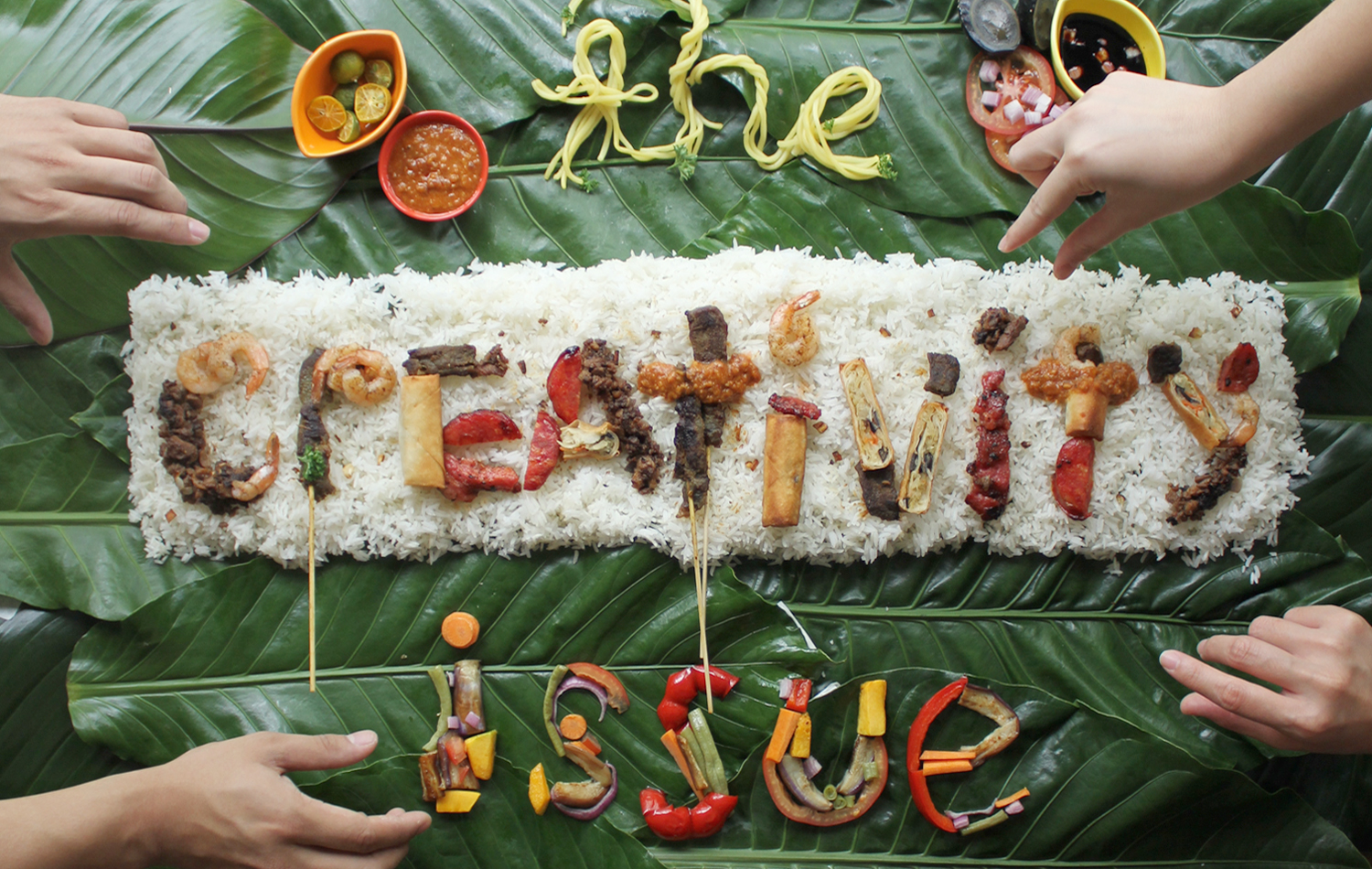 Hunger. Combat. Survival. Satisfaction. Teamwork. Symbiosis. We’re talking about a military-style boodle fight. Or we could be talking about creativity.