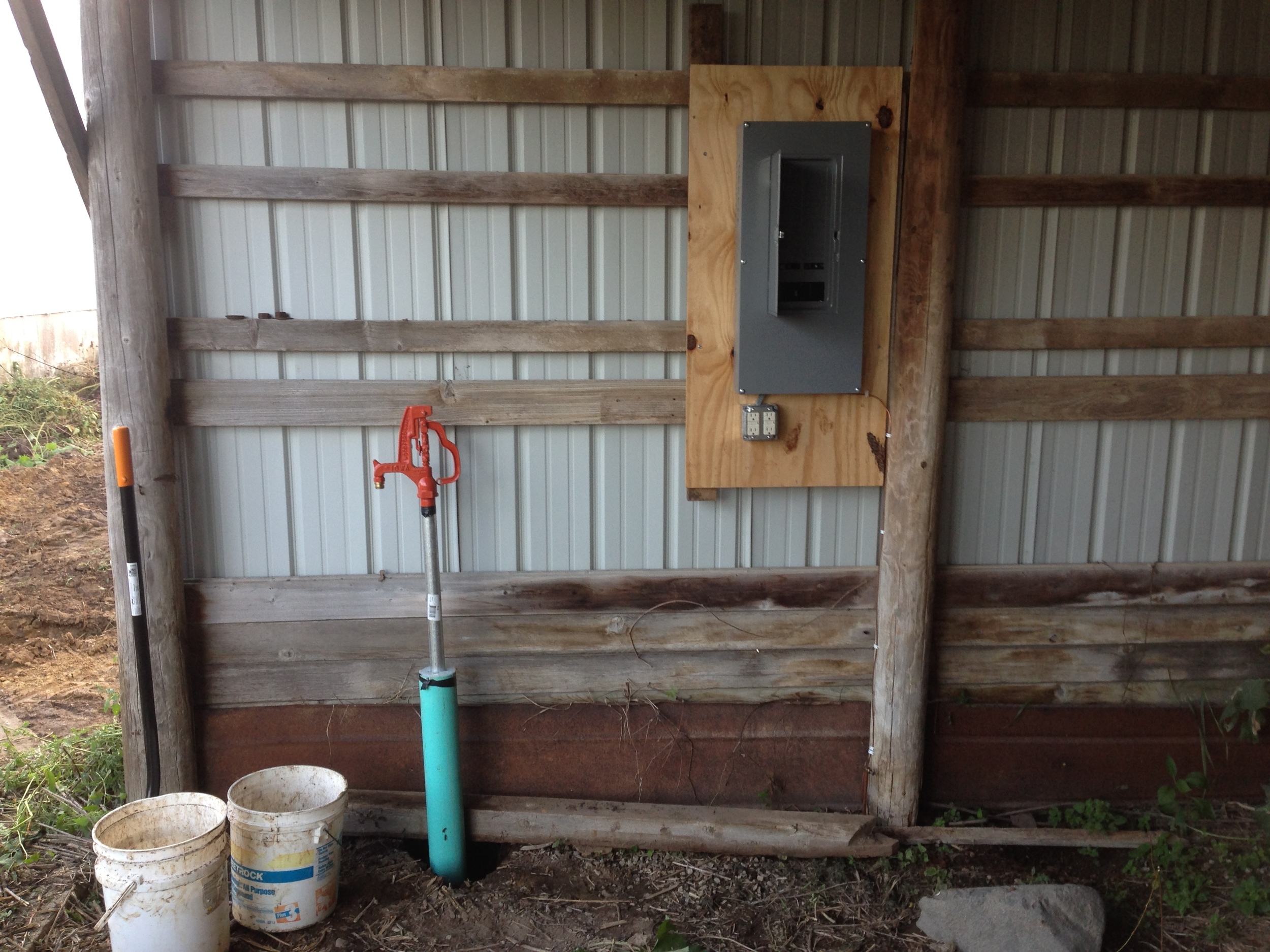 Electrical panel and frost-free hydrant installed!