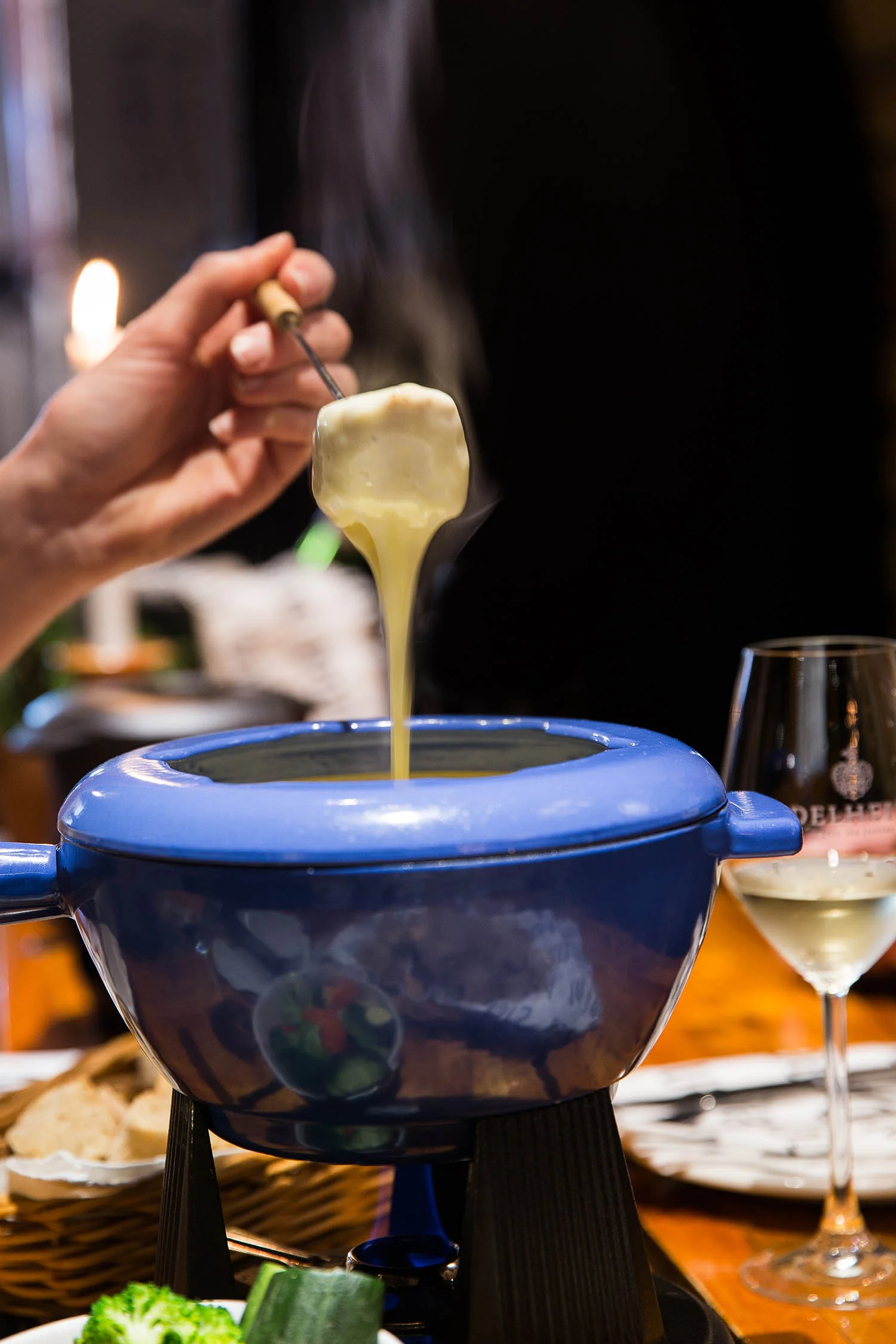 Cheese fondue at Delheim, Cape Town
