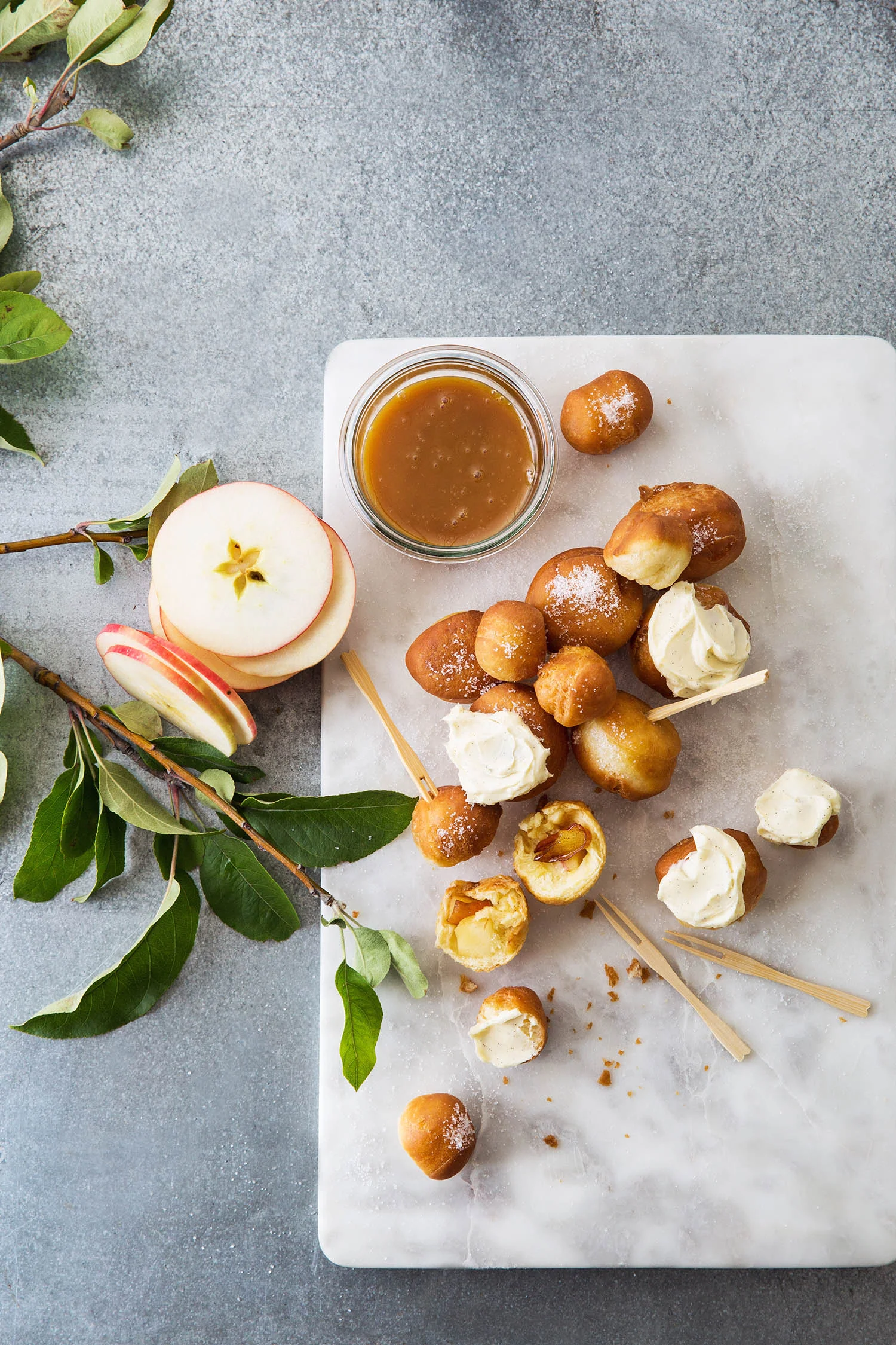 Baked apple doughnut balls