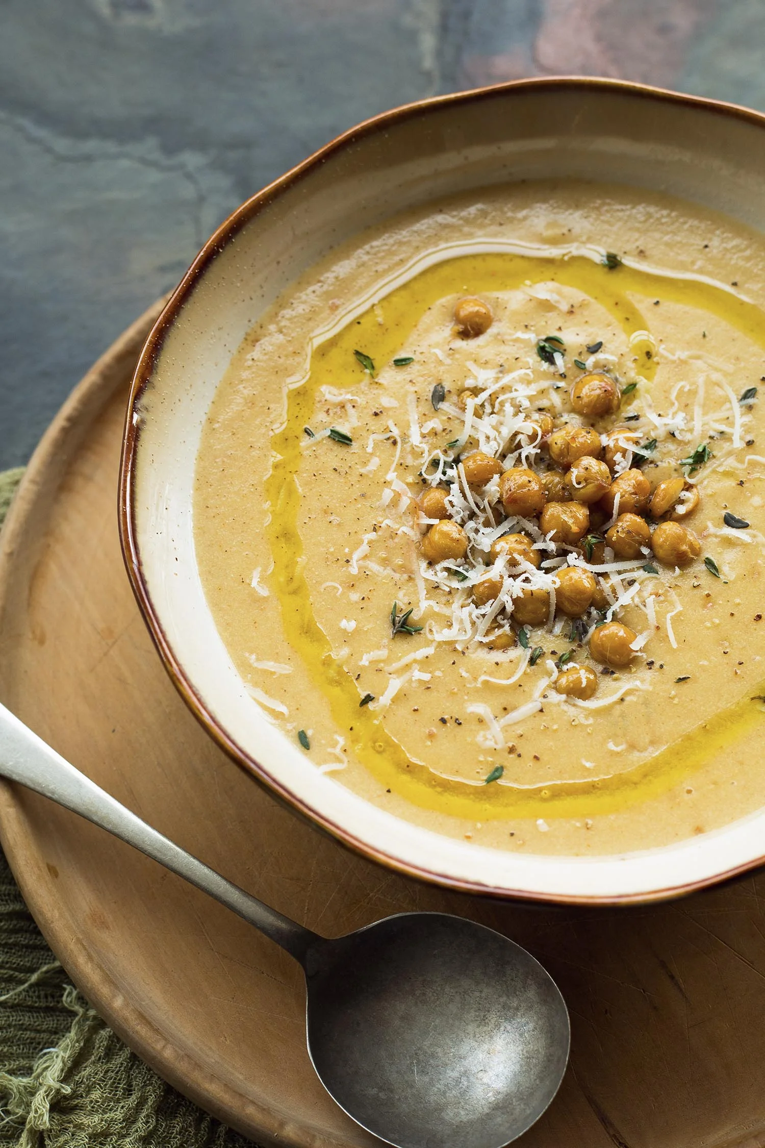 Roasted Cauliflower And Chickpea Soup Melissa Delport This soup is great for freezing, just leave out the garnish at the end. roasted cauliflower and chickpea soup