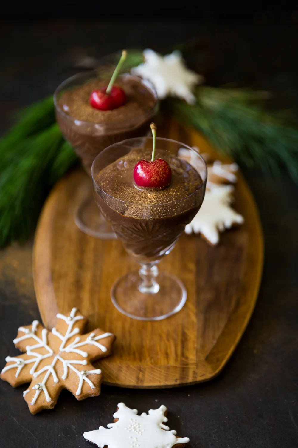 Chocolate peanut butter mousse - Plant based Christmas!