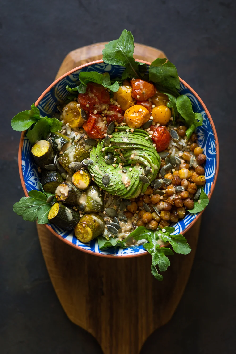 Roasted tomato and chickpea bowl