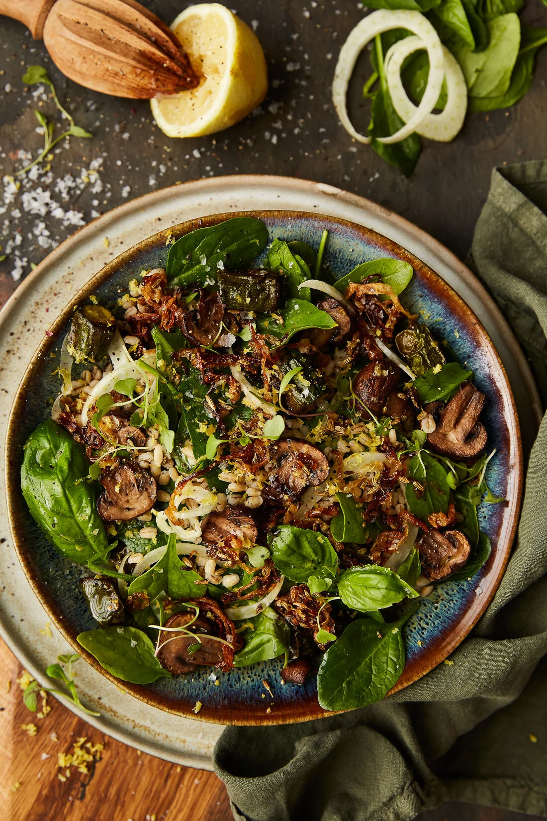 Mushroom and fennel salad