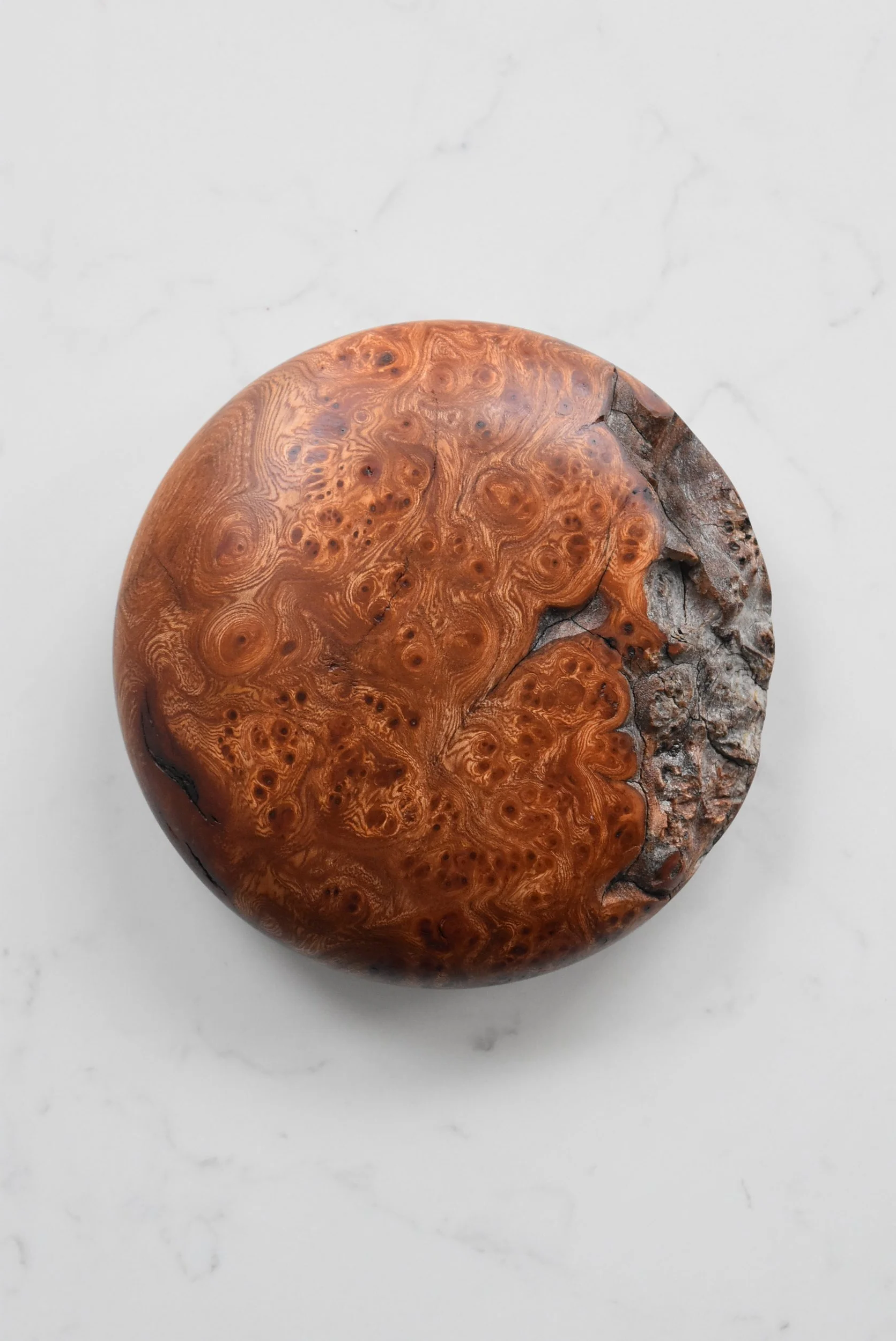 Sculptural Paperweight in Burr Elm