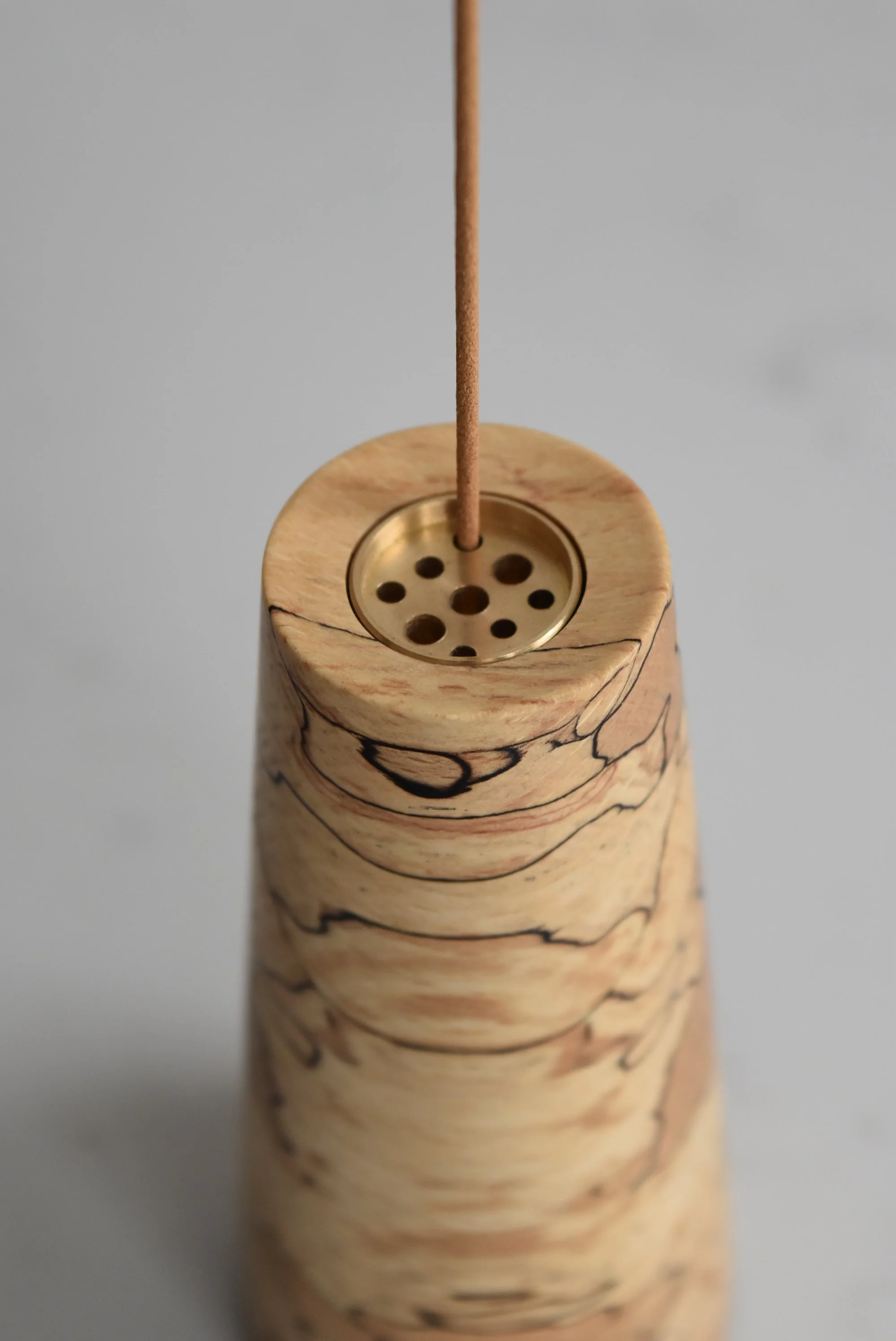 Taper Incense Holder in Patterned Beech
