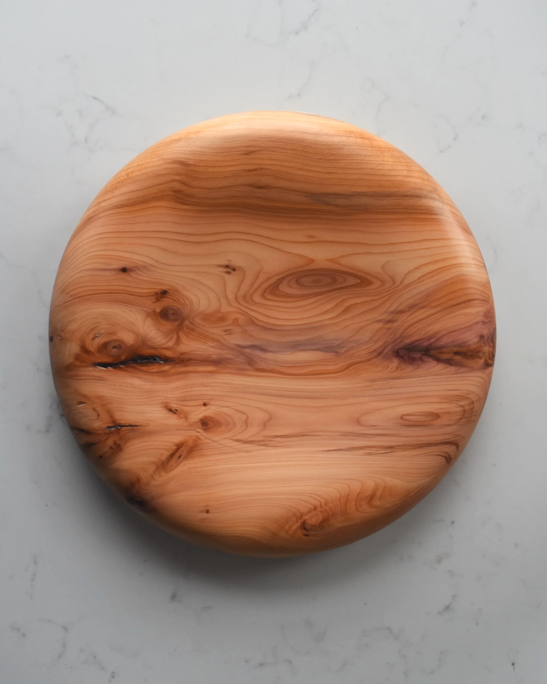 XL Pillow Plate in Dramatic Yew, top-down view, handmade wooden homeware by Bird & Branch