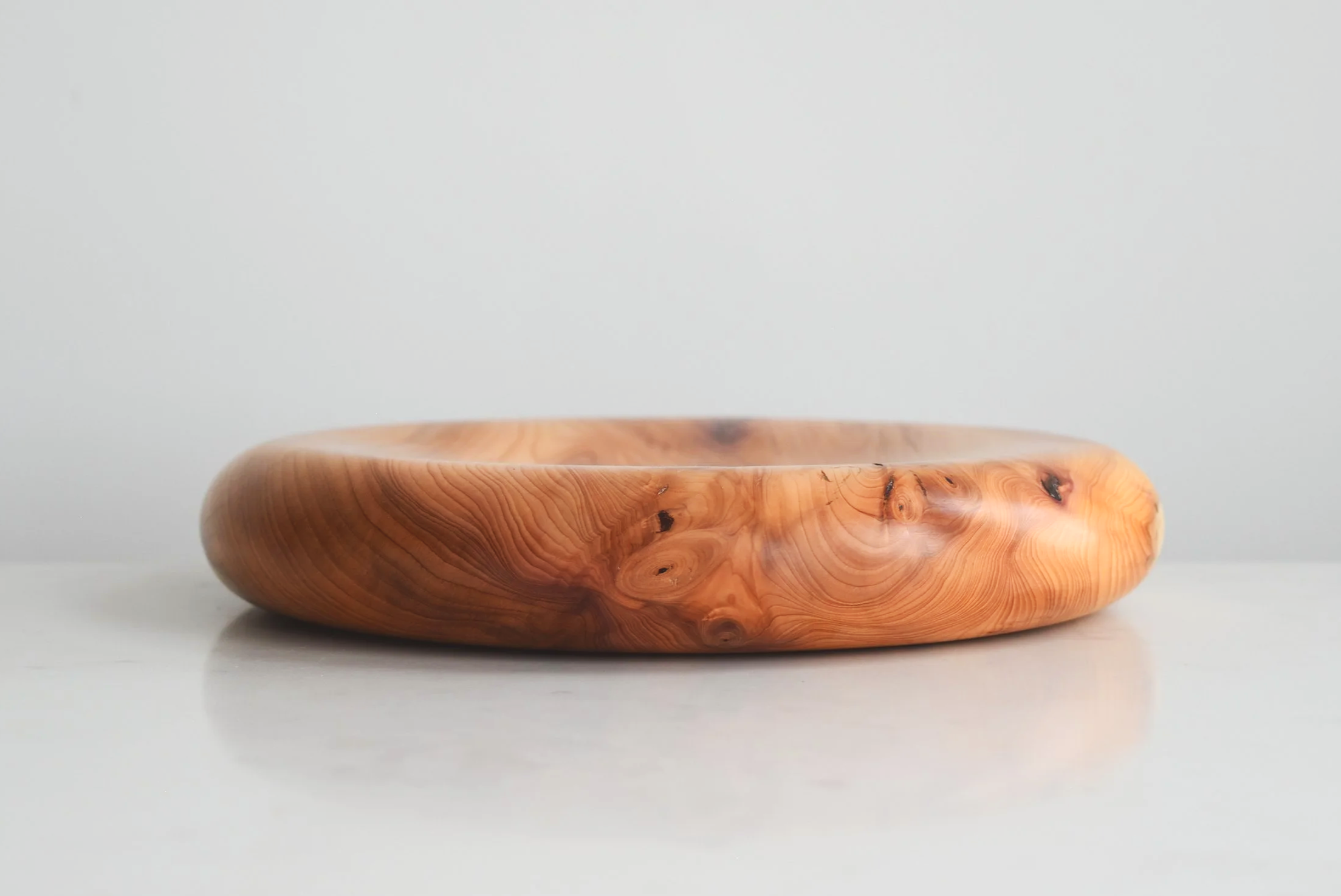 XL Pillow Plate in Dramatic Yew, additional side view, handmade wooden homeware by Bird & Branch