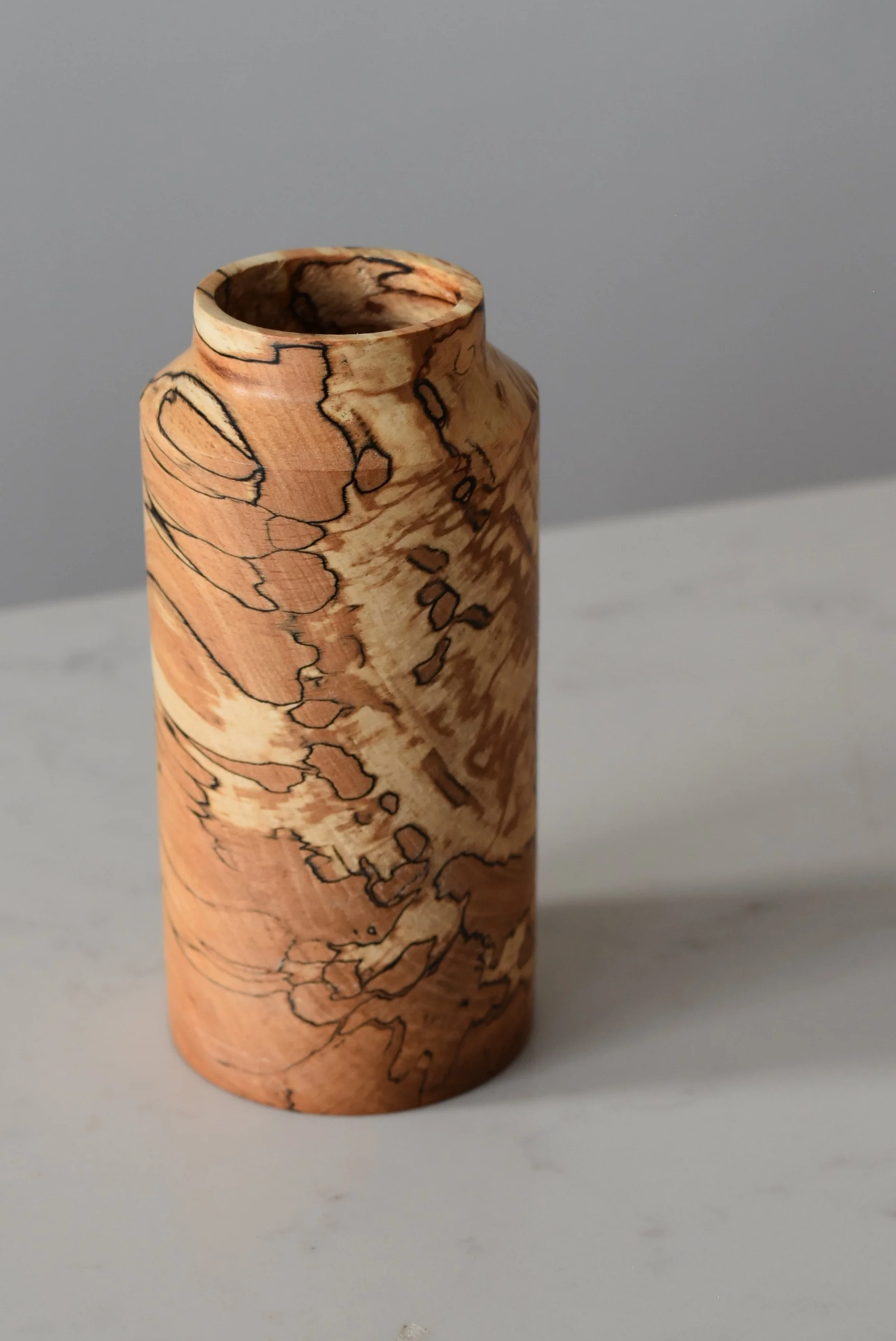 Inkwell Vase in Dramatic Patterned Beech