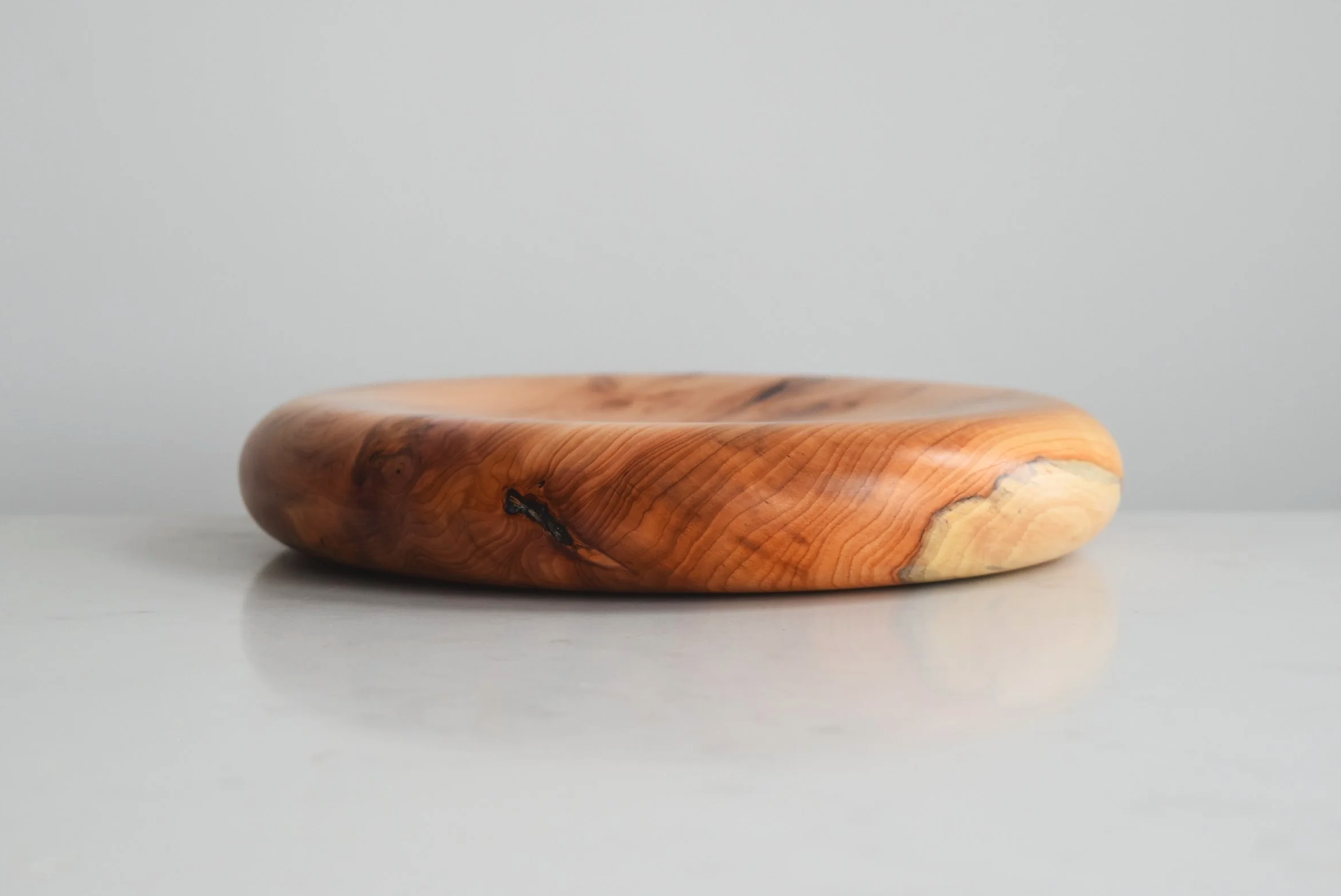XL Pillow Plate in Dramatic Yew, additional side view, handmade wooden homeware by Bird & Branch