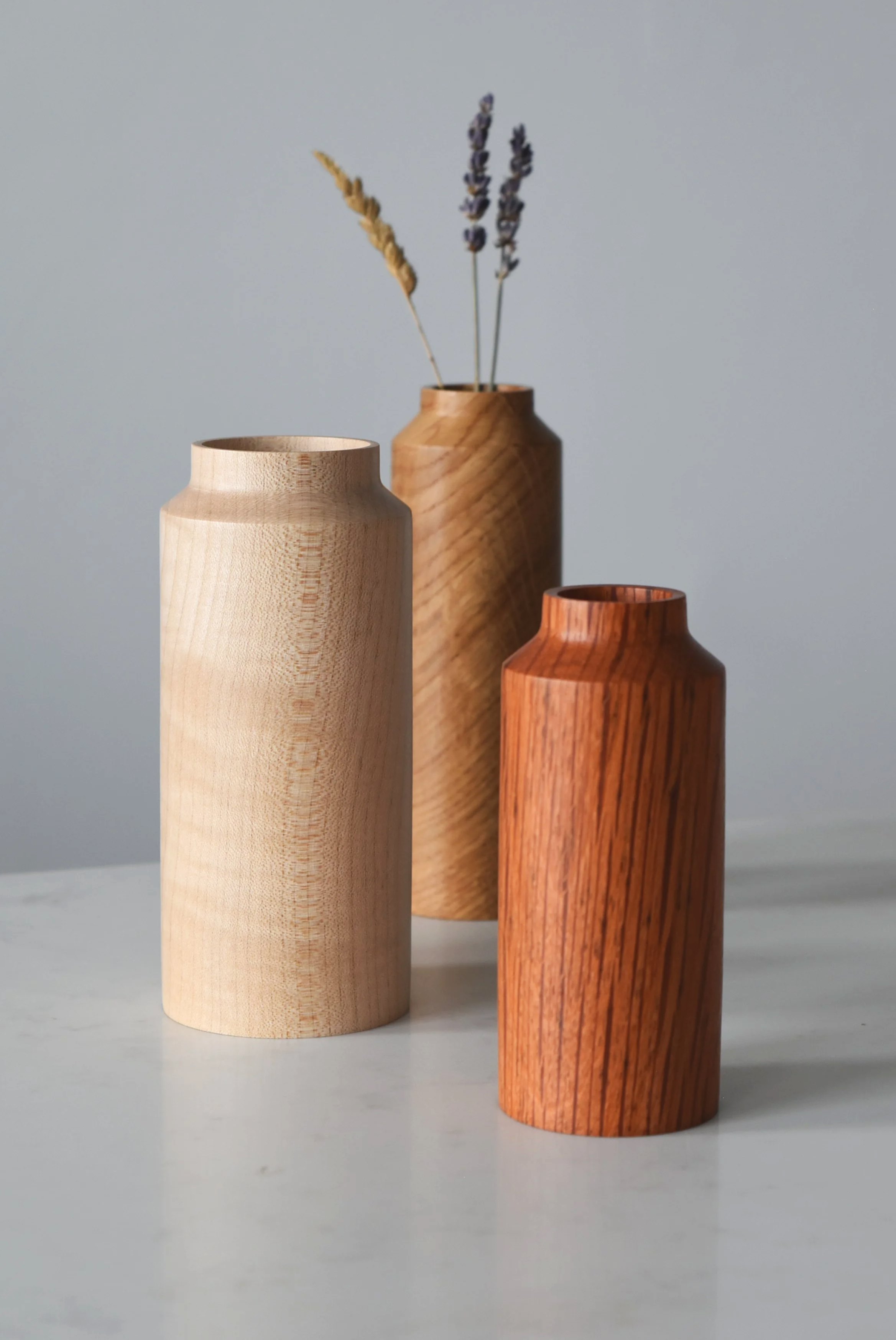 Inkwell Vase in Sheoak, Oak and Sycamore
