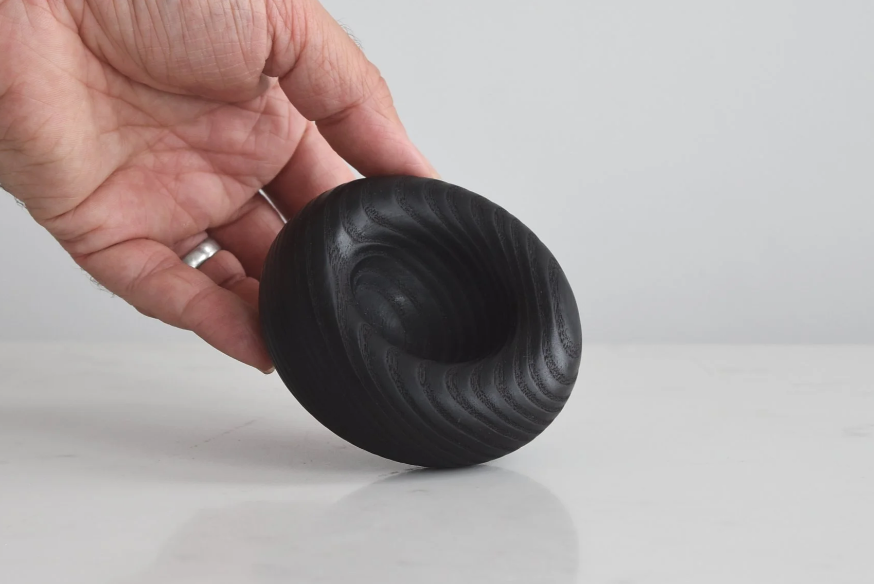 Deep Mini Pillow in Ash Yakisugi, product with hand , handmade wooden homeware by Bird & Branch