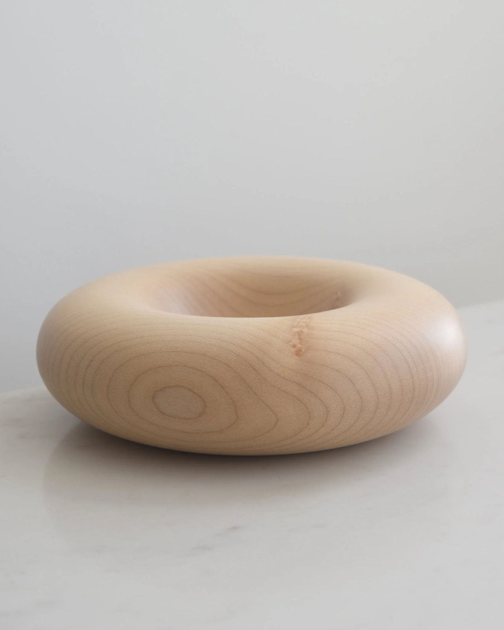 Deep Pillow in Sycamore, additional side view, handmade wooden homeware by Bird & Branch